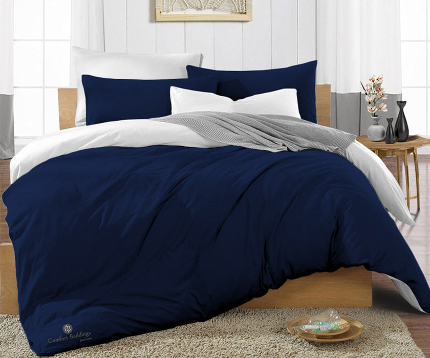 Navy Blue Reversible Duvet Cover