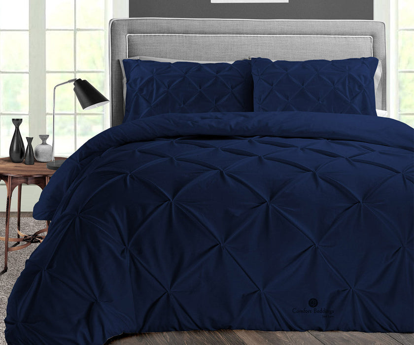 Navy Blue Pinch Duvet Cover