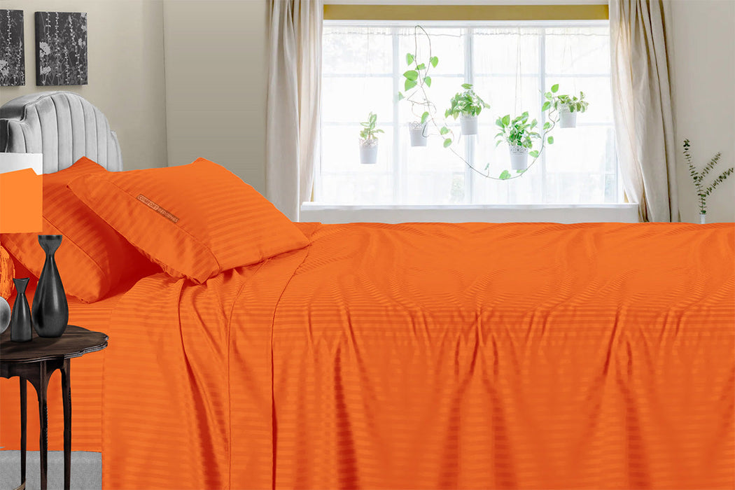 300 TC Orange Striped Sheet Set