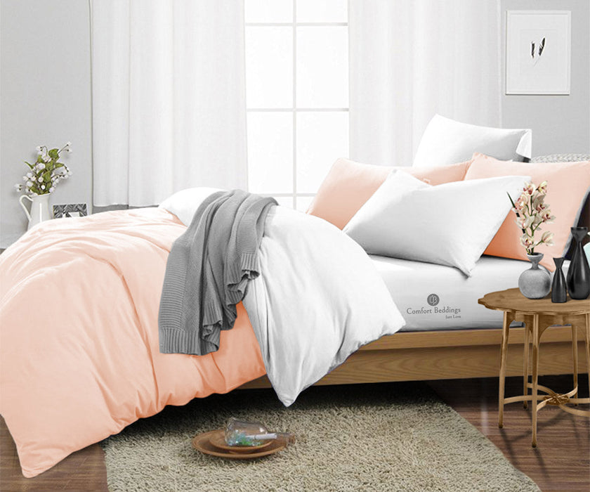 Peach Reversible Duvet Cover