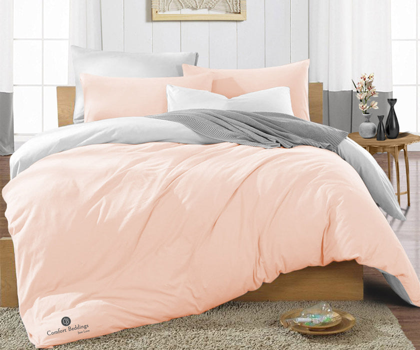 Peach Reversible Duvet Cover