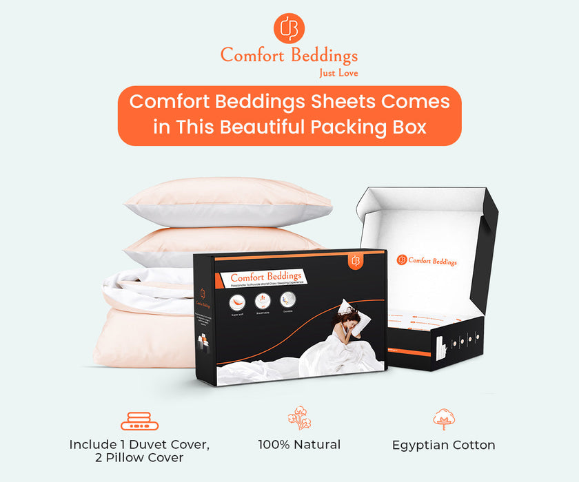 Peach Reversible Duvet Cover