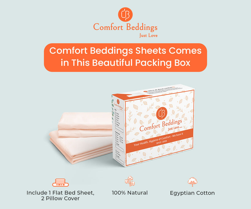 peach flat bed sheet