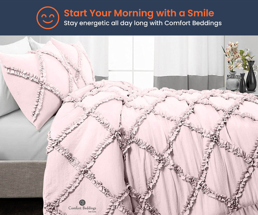 Pink Diamond Ruffled comforter