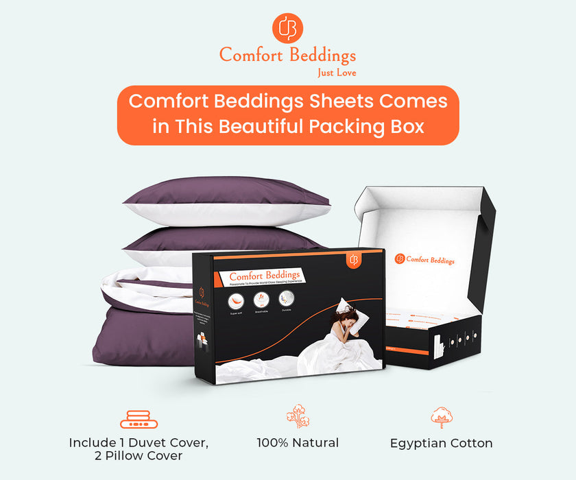 Plum Reversible Duvet Cover