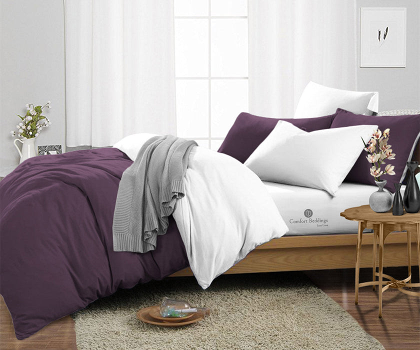 Plum Reversible Duvet Cover
