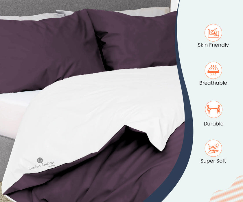 Plum Reversible Duvet Cover
