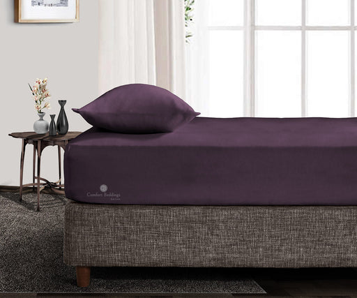 Super Soft Plum Fitted Bed Sheet - Comfort Beddings