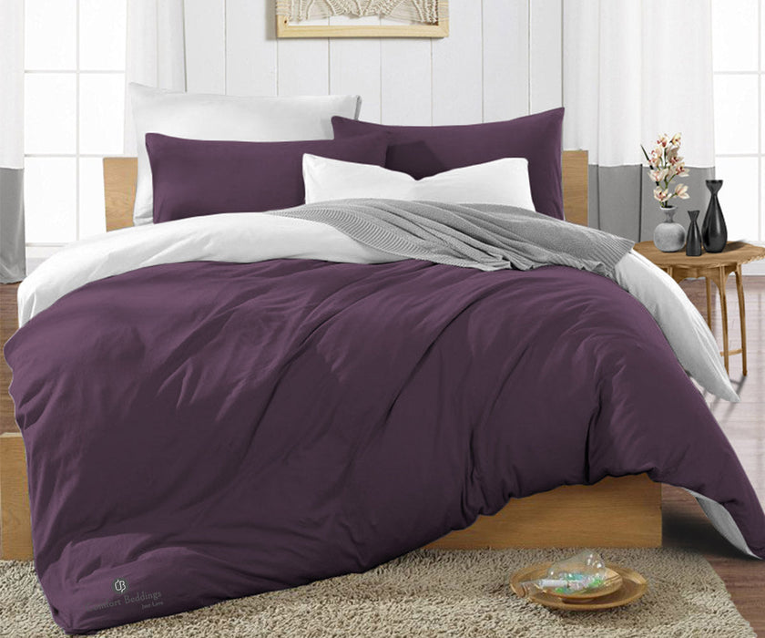 Plum Reversible Duvet Cover