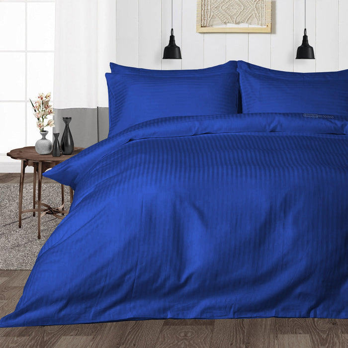 Royal Blue Striped Duvet Cover - Comfort Beddings