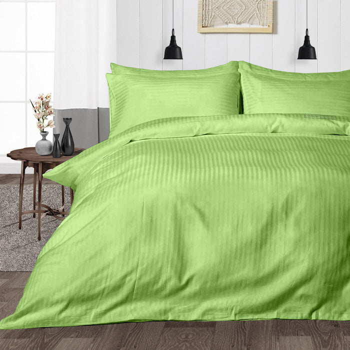 Sage Striped Duvet Cover