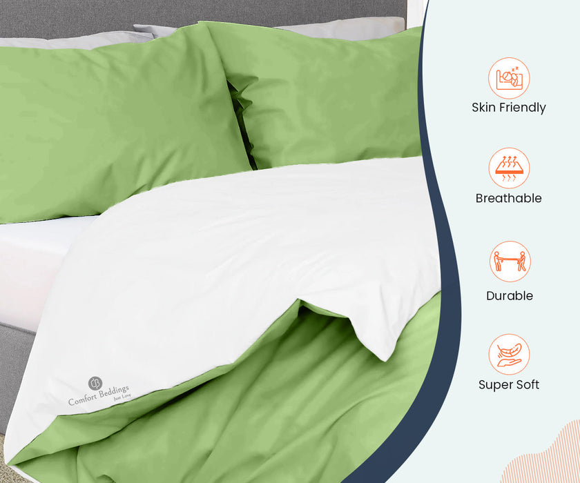 Sage White Reversible Duvet Cover