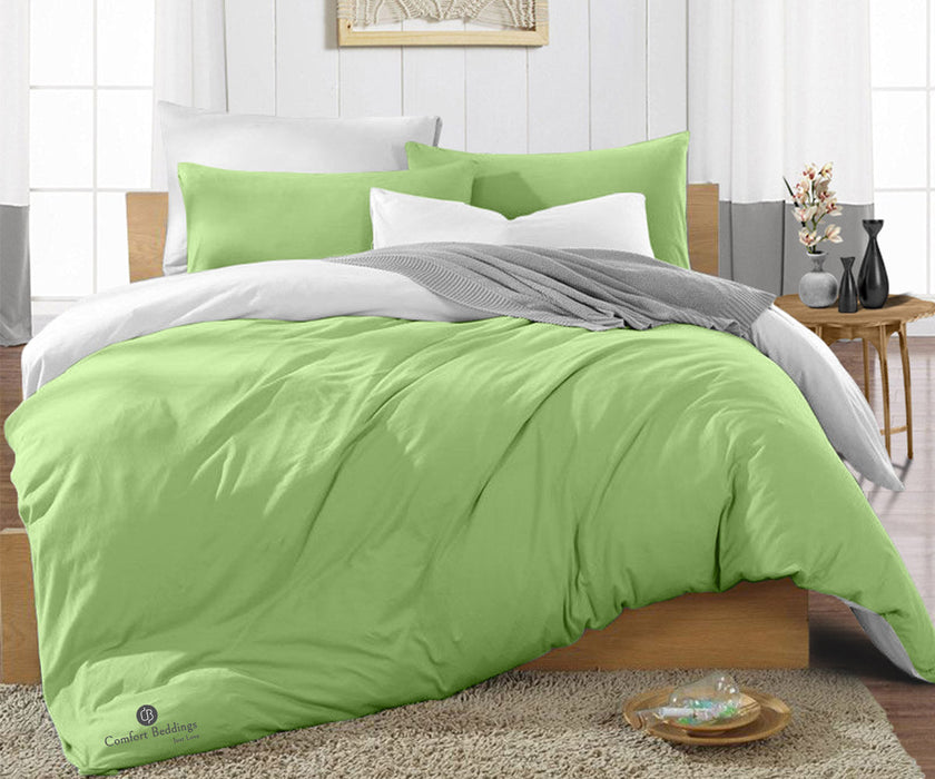 Sage White Reversible Duvet Cover