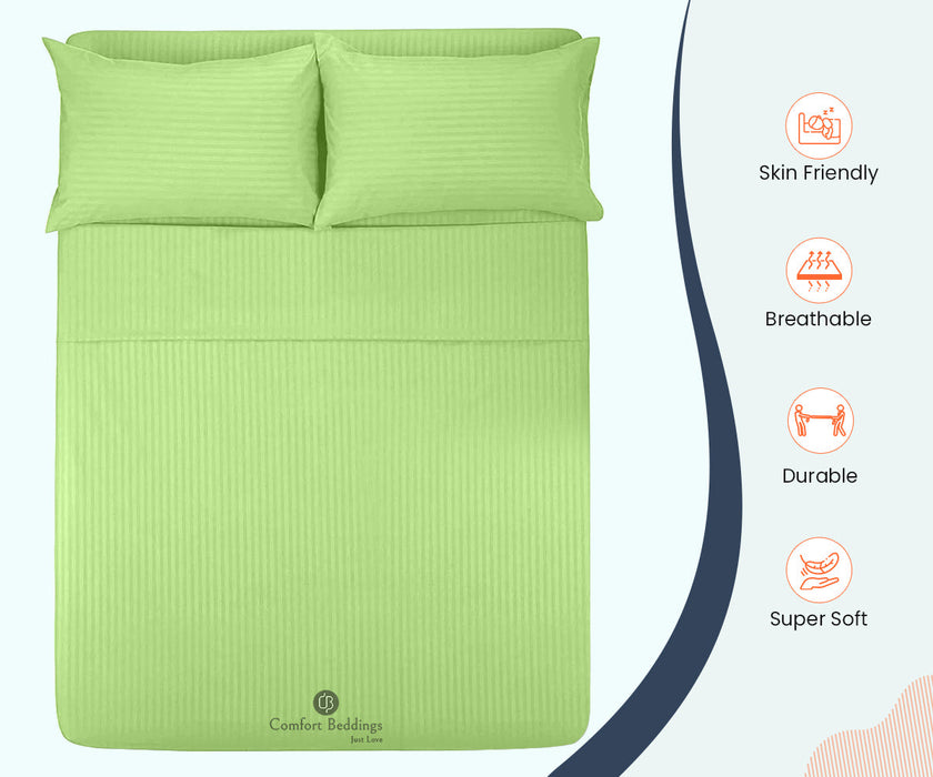 sage stripe queen size flat sheet size