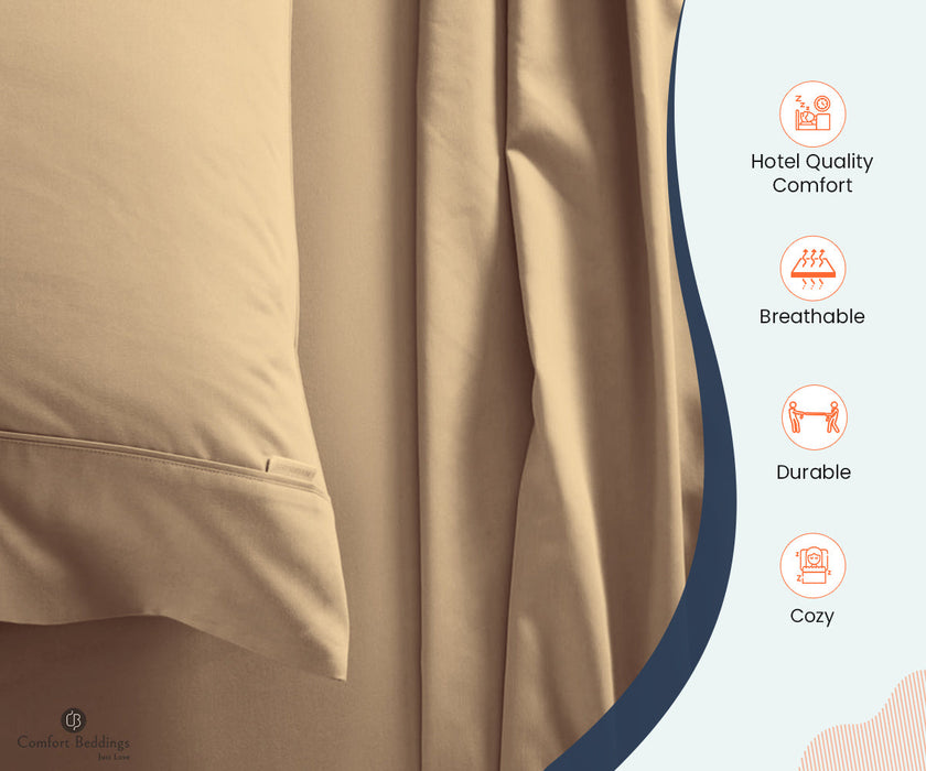 Taupe Fitted Bed Sheet - Comfort Beddings