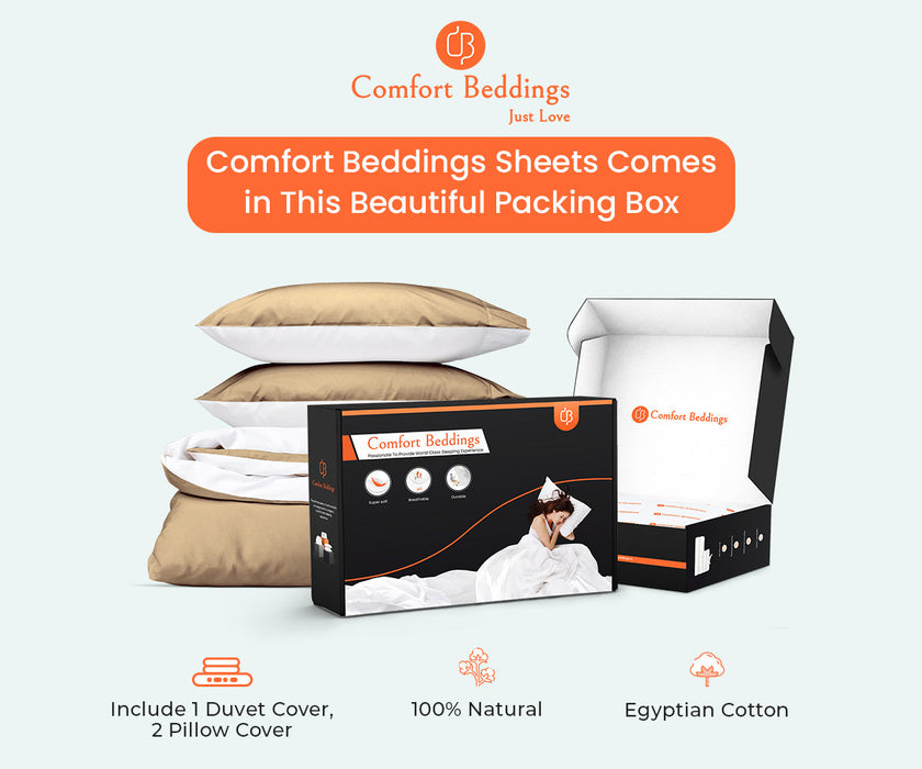 Taupe Reversible Duvet Cover
