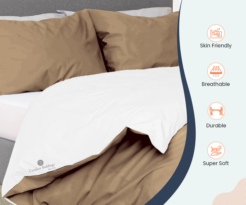 Taupe Reversible Duvet Cover
