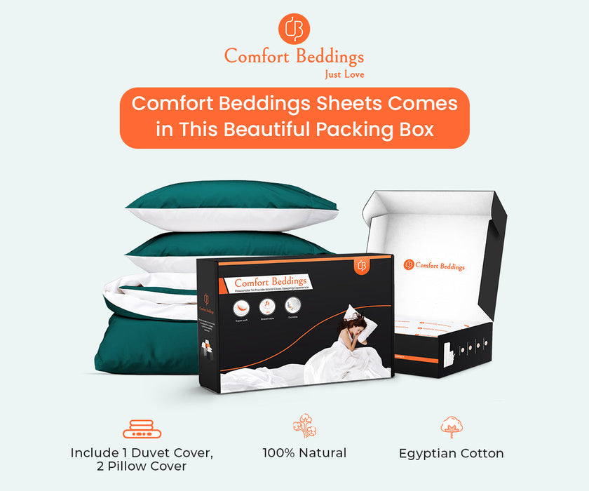 Teal Reversible Duvet Cover