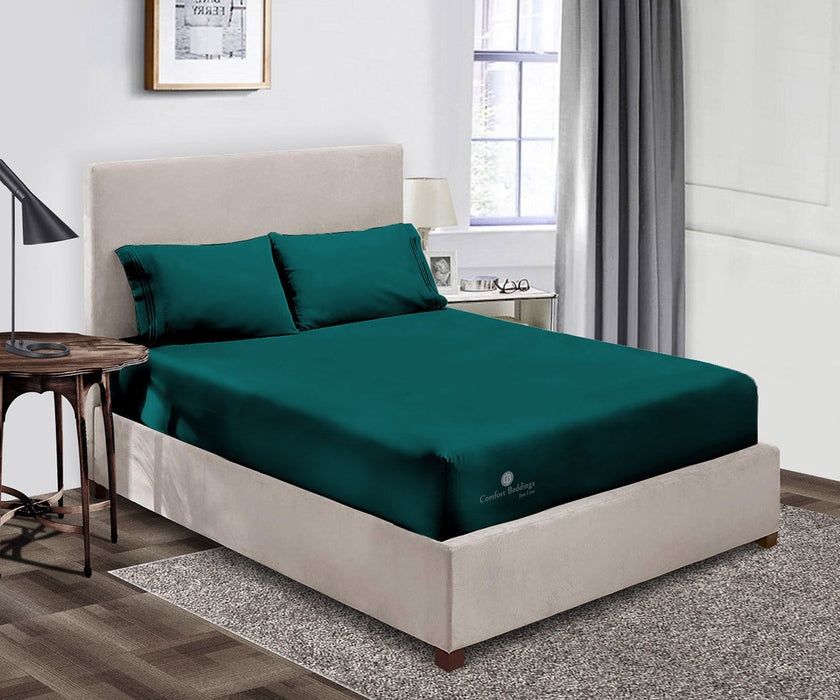 Teal Fitted Bed Sheet - Comfort Beddings