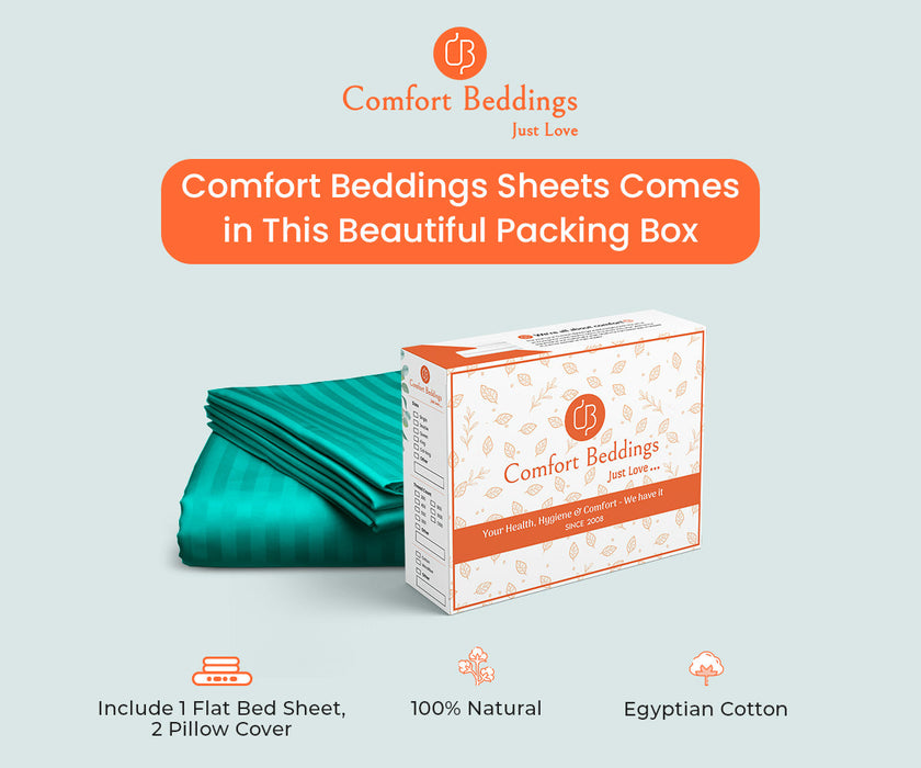 Turquoise Green Stripe Bed Sheets - Comfort Beddings