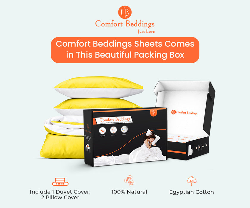 Yellow Reversible Duvet Cover