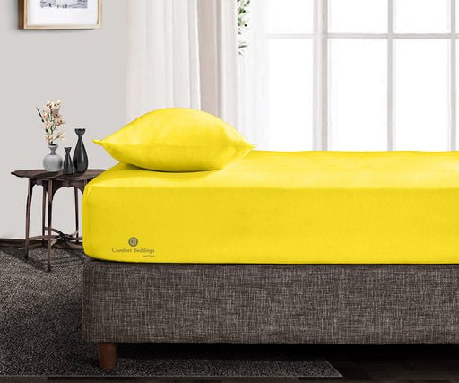 Yellow Fitted Bed Sheet - Comfort Beddings