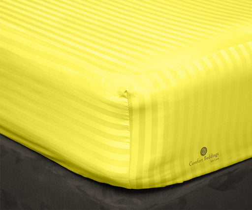 Yellow Stripe Fitted Bed Sheet - Comfort Beddings