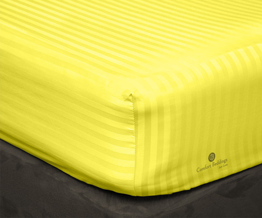 Yellow Stripe Fitted Bed Sheet - Comfort Beddings