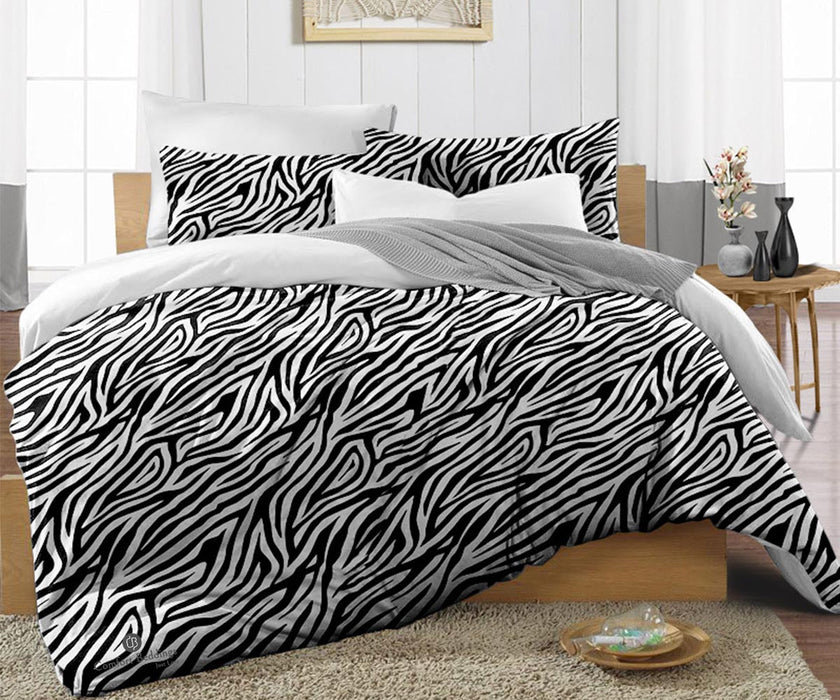 Zebra Print Reversible Duvet Cover