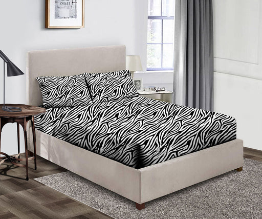 Zebra Print Fitted Sheet - Comfort Beddings
