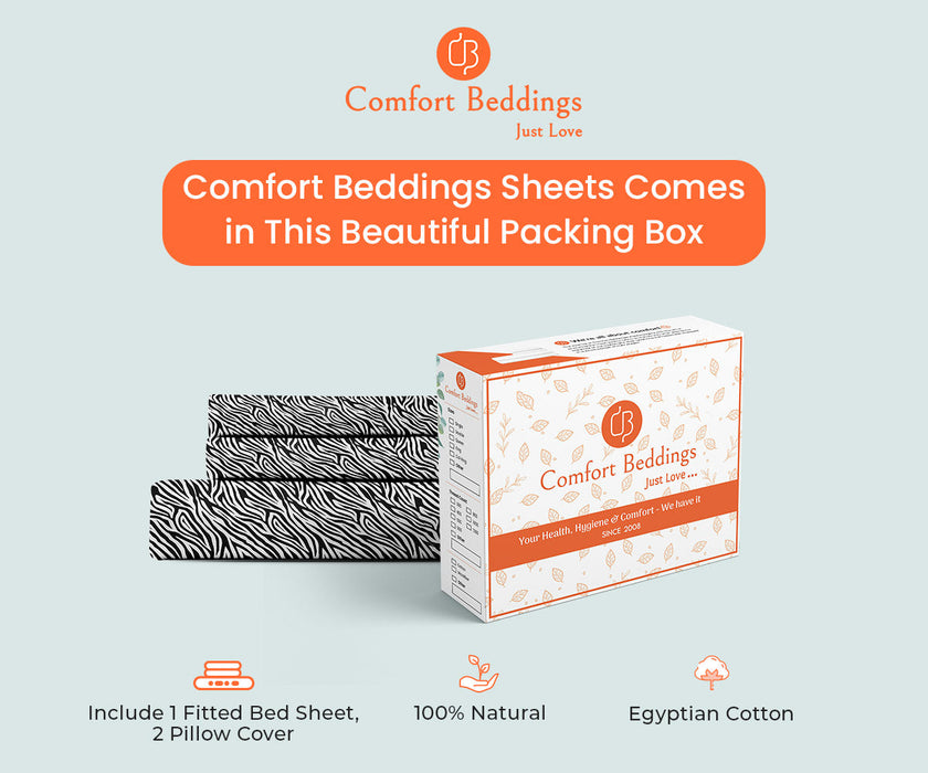Zebra Print Fitted Sheet - Comfort Beddings