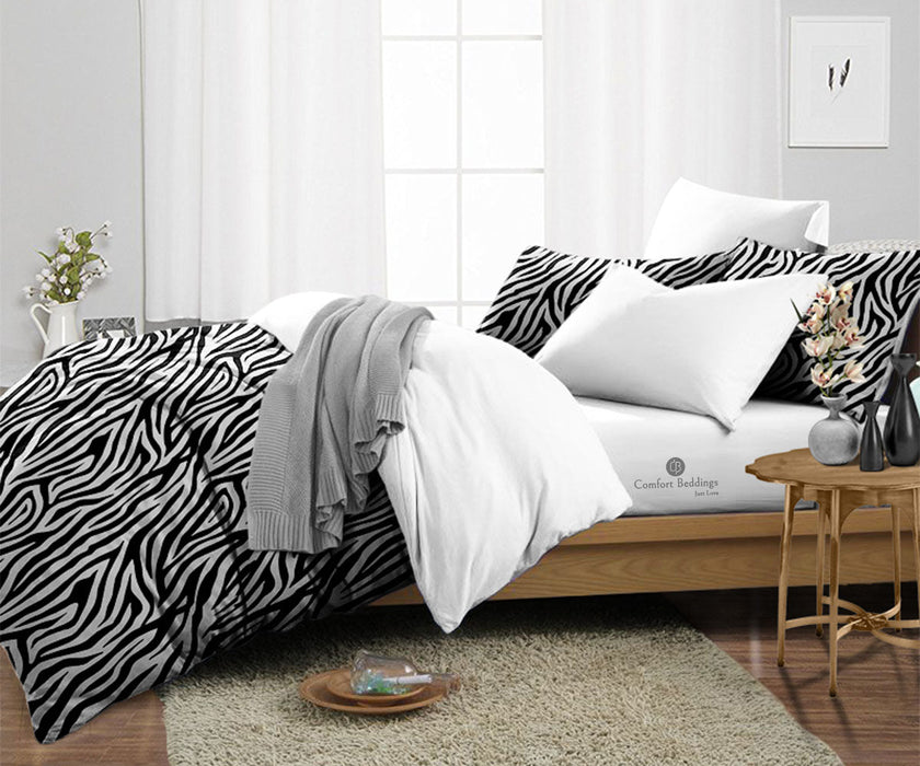 Zebra Print Reversible Duvet Cover