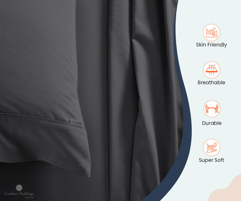 Dark Grey Bed Sheets - Comfort Beddings