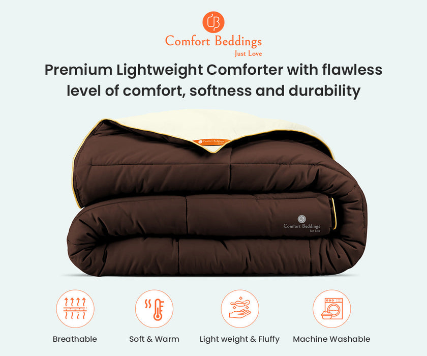 Ivory and chocolate reversible comforter - Comfort Beddings