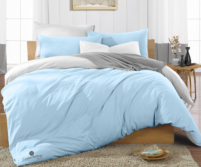 Light Blue Reversible Duvet Cover