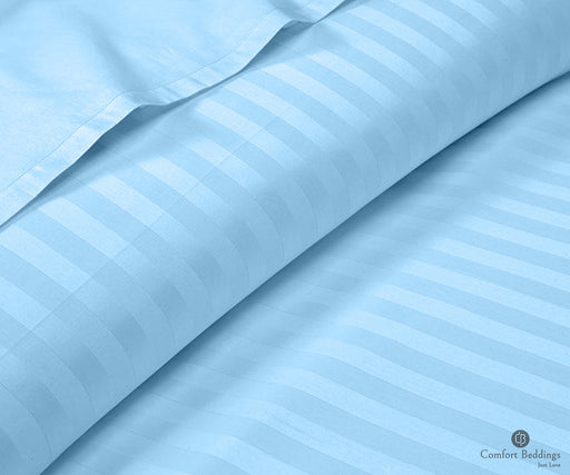 Light Blue Stripe flat sheets
