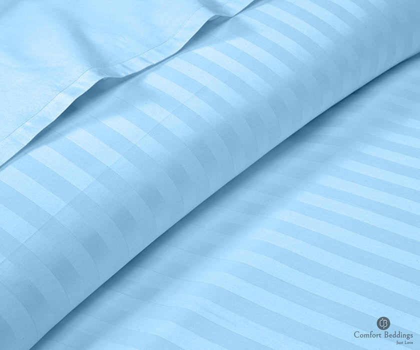 Light Blue Stripe flat sheets