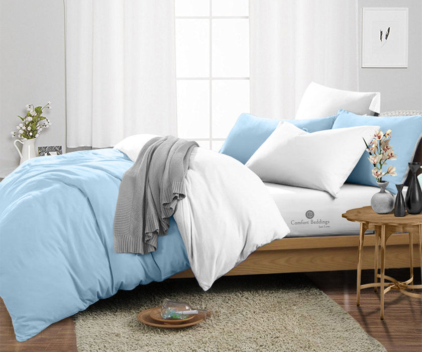 Light Blue Reversible Duvet Cover