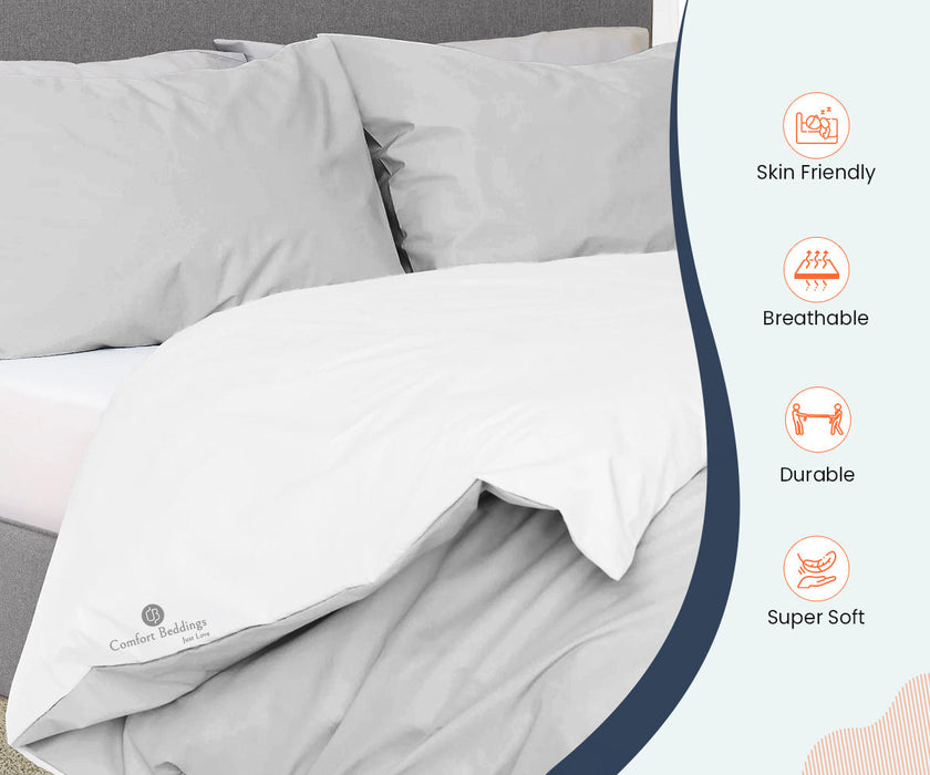 Light Grey Reversible Duvet Cover