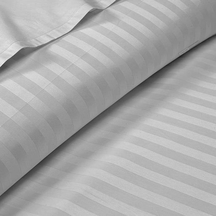 Classy Light Grey Striped Duvet Cover Set