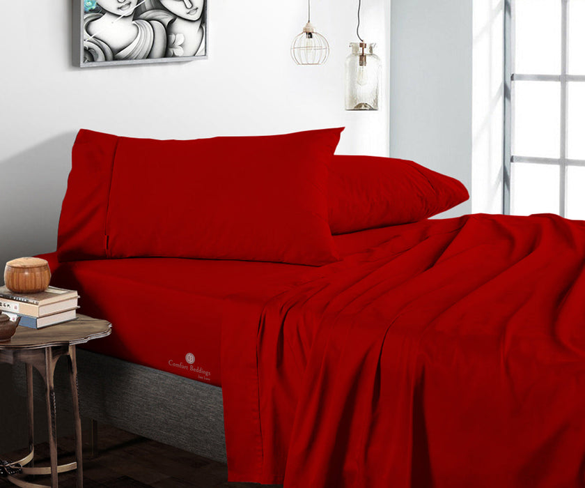 blood red flat bed sheets