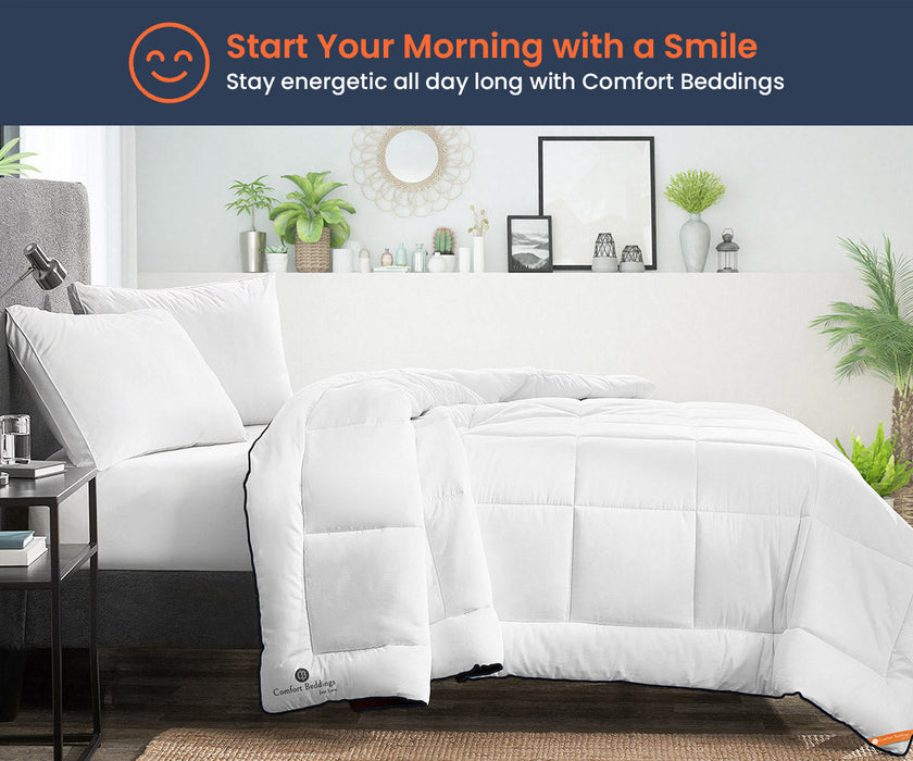 White and burgundy reversible comforter - Comfort Beddings