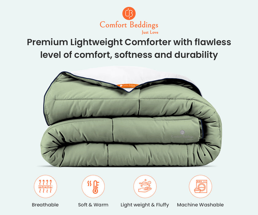 White and moss reversible comforter - Comfort Beddings