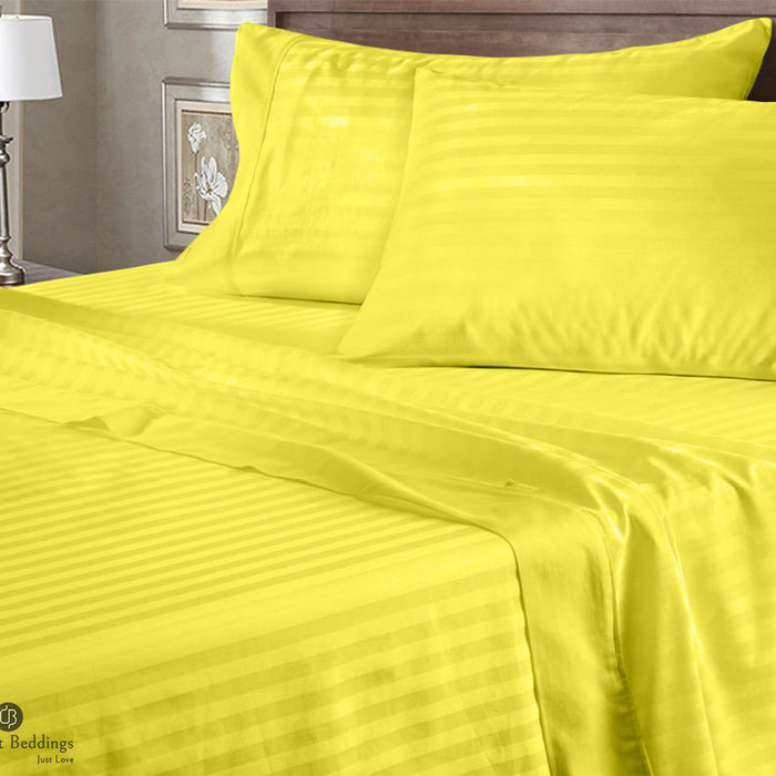 Cotton bed sheets styled on a bed for summer