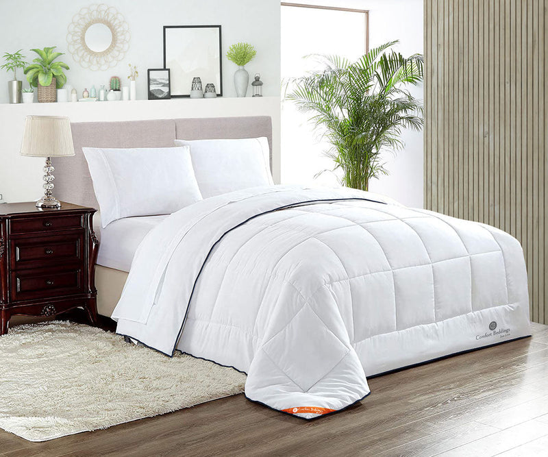 Comfort Beddings comforter on a bed