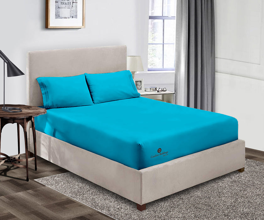 Turquoise Blue Fitted Bed Sheet