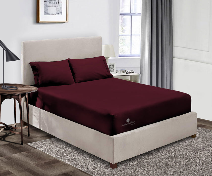 Wine Fitted Bed Sheet