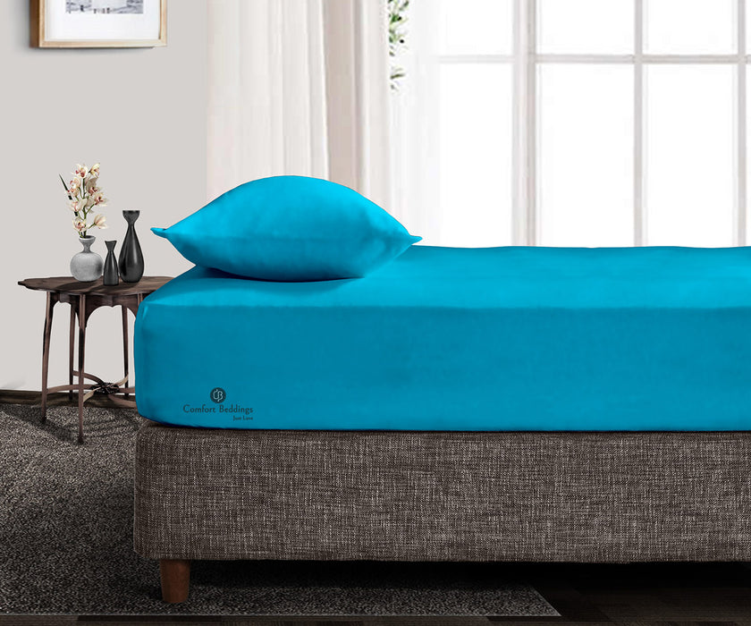 Turquoise Blue Fitted Bed Sheet