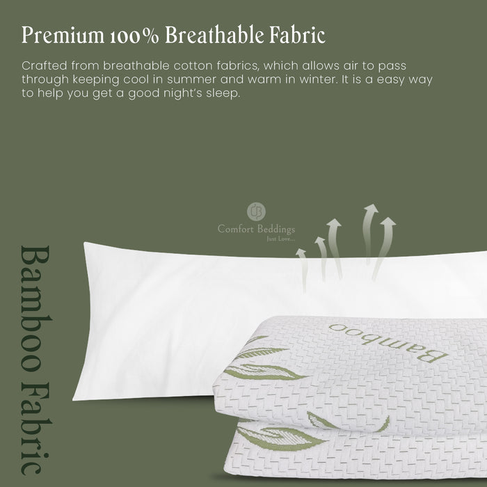 Luxury White Microfiber Body Pillow with Bamboo Cover