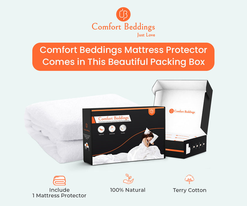 Waterproof White Terry Round Bed Mattress Protector